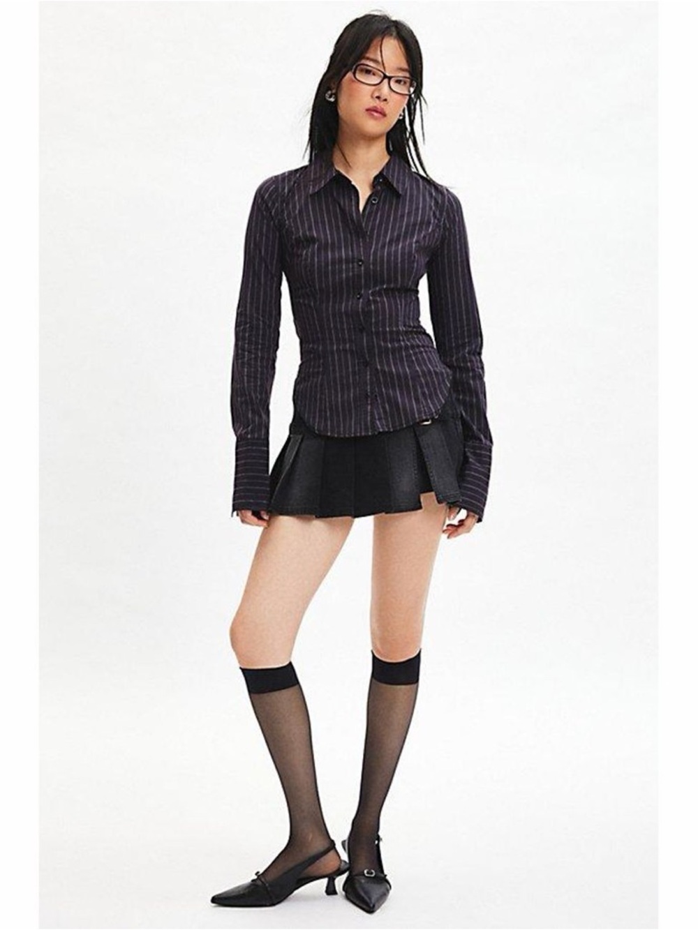 Urban Outfitters | silence + noise Striped Collared Shirt